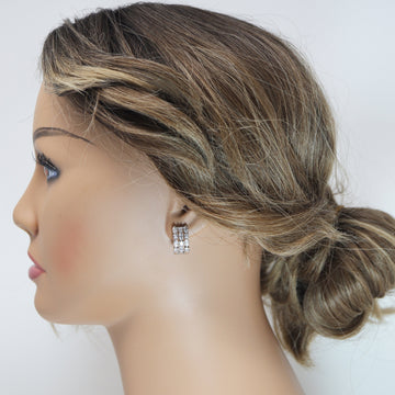 CZ Chic Geometric Bridal Earrings, Bridal Stud Earrings, Crystal Bridal Earrings, Statement Earrings